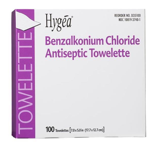 Towelette Hygea BZK 100/Bx, 20 BX/CA